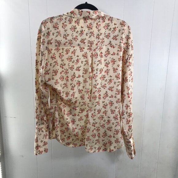 Zara floral button up poly charmeuse blouse size M - Picture 3 of 5